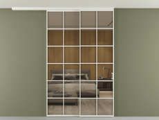 Перегородка Formato вдоль стены на потолок 2 створки с синхронным механизмом