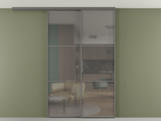 Перегородка Формато вдоль стены на потолок 2 створки с синхронным механизмом