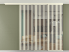 Перегородка Формато вдоль стены на потолок 3 створки с синхронным механизмом