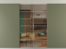 Перегородка Formato внутри проёма скрытое крепление в потолок 2 створки