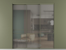 Перегородка Формато внутри проёма 3 створки с синхронным механизмом