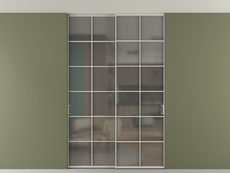 Перегородка Formato внутри проёма скрытое крепление в потолок 2 створки