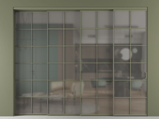 Перегородка Формато внутри проёма 4 створки с синхронным механизмом