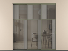 Перегородка Мозаик внутри проёма 3 створки с синхронным механизмом