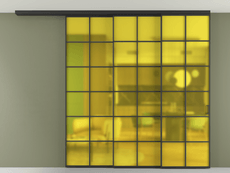 Перегородка Формато вдоль стены на потолок 3 створки с синхронным механизмом