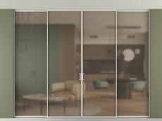 Перегородка Formato внутри проёма скрытое крепление в потолок 4 створки