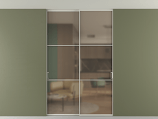 Перегородка Formato внутри проёма скрытое крепление в потолок 2 створки