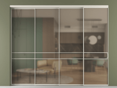 Перегородка Formato внутри проёма 4 створки с синхронным механизмом