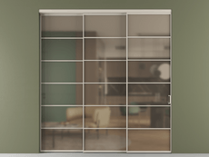 Перегородка Formato внутри проёма 3 створки с синхронным механизмом