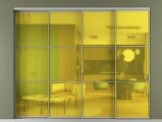 Перегородка Formato внутри проёма 4 створки с синхронным механизмом