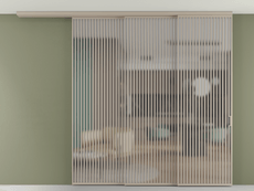 Перегородка Formato вдоль стены на потолок 3 створки с синхронным механизмом