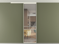 Перегородка Formato вдоль стены на потолок 1 створка