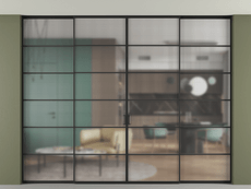 Перегородка Formato внутри проёма скрытое крепление в потолок 4 створки