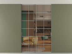 Перегородка Formato внутри проёма скрытое крепление в потолок 2 створки