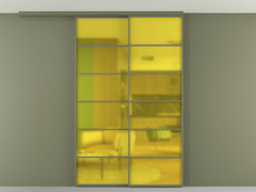 Перегородка Формато вдоль стены на потолок 2 створки с синхронным механизмом