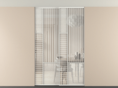 Перегородка Mosaic внутри проёма скрытое крепление в потолок 2 створки