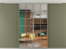 Перегородка Формато вдоль стены на потолок 2 створки