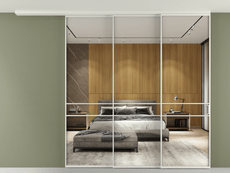 Перегородка Формато вдоль стены на потолок 3 створки с синхронным механизмом