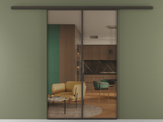 Перегородка Formato вдоль стены 2 створки