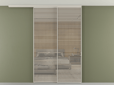 Перегородка Формато вдоль стены на потолок 2 створки с синхронным механизмом