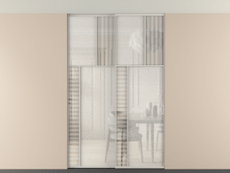 Перегородка Mosaic внутри проёма скрытое крепление в потолок 2 створки