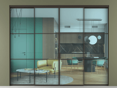 Перегородка Formato внутри проёма 4 створки