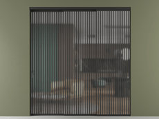 Перегородка Formato внутри проёма 3 створки с синхронным механизмом