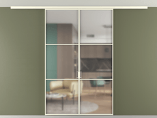 Перегородка Формато вдоль стены на потолок 2 створки