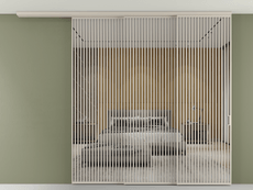 Перегородка Formato вдоль стены на потолок 3 створки с синхронным механизмом