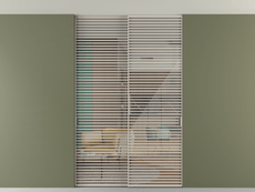 Перегородка Формато внутри проёма скрытое крепление в потолок 2 створки