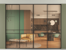 Перегородка Формато внутри проёма скрытое крепление в потолок 4 створки