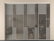 Перегородка Мозаик внутри проёма 4 створки с синхронным механизмом