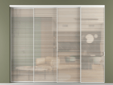 Перегородка Формато внутри проёма 4 створки с синхронным механизмом