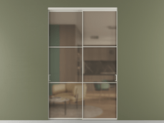 Перегородка Formato внутри проёма 2 створки