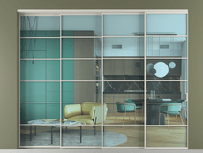 Перегородка Formato внутри проёма 4 створки с синхронным механизмом