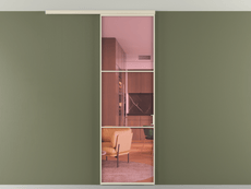 Перегородка Formato вдоль стены на потолок одностворчатая