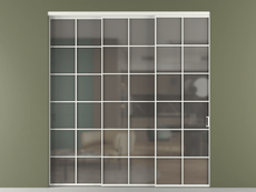 Перегородка Formato внутри проёма 3 створки с синхронным механизмом