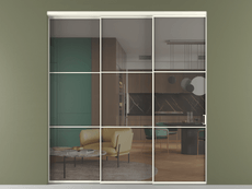 Перегородка Formato внутри проёма 3 створки с синхронным механизмом