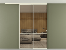 Перегородка Formato вдоль стены на потолок 2 створки с синхронным механизмом