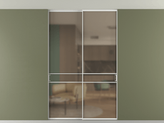 Перегородка Формато внутри проёма скрытое крепление в потолок 2 створки