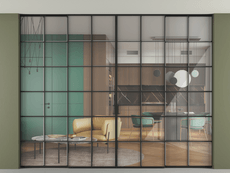 Перегородка Формато внутри проёма скрытое крепление в потолок 4 створки