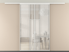 Перегородка Mosaic вдоль стены на потолок 2 створки