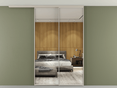 Перегородка Formato вдоль стены на потолок 2 створки с синхронным механизмом