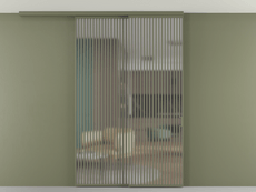 Перегородка Formato вдоль стены на потолок 2 створки с синхронным механизмом