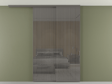 Перегородка Formato вдоль стены на потолок 2 створки с синхронным механизмом