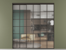 Перегородка Formato внутри проёма 3 створки с синхронным механизмом