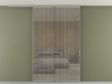 Перегородка Formato вдоль стены на потолок 2 створки с синхронным механизмом