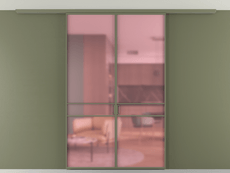 Перегородка Formato вдоль стены на потолок 2 створки