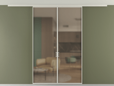 Перегородка Formato вдоль стены на потолок 2 створки