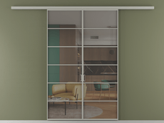 Перегородка Формато вдоль стены 2 створки